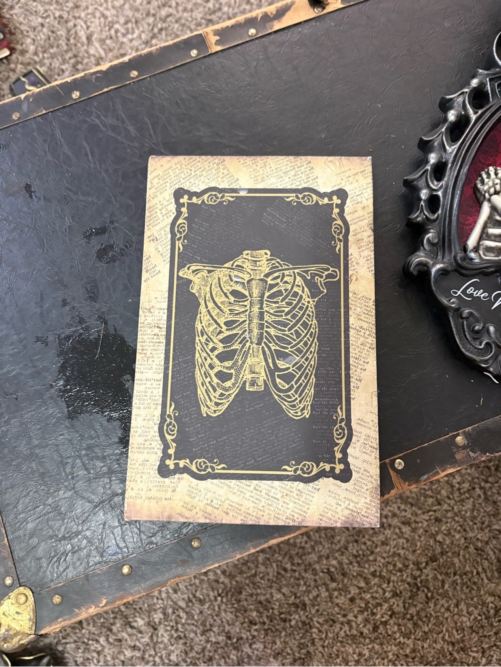 Ashland Black and Gold Ribcage Trinket Box